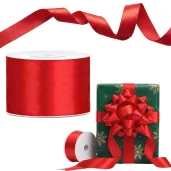 tasiemka satynowa dekoracyjna do prezentow na boze narodzenie swieta wesele urodziny czerwona 50mm