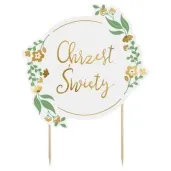 topper na tort chrzest swiety partydeco 20x15 cm