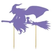 topper papierowy halloween wiedzma fioletowy 19x17 cm