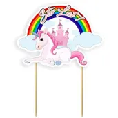 topper papierowy jednorozec sto lat 16 cm