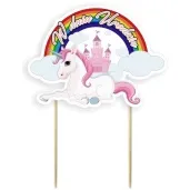 topper papierowy jednorozec w dniu urodzin 19 cm