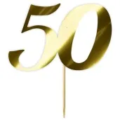 topper papierowy liczba 50 zloty metalic 18 cm