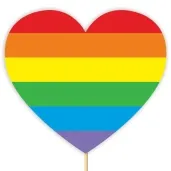 topper papierowy teczowe serce 20 cm