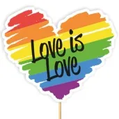 topper papierowy teczowe serce love is love 20 cm