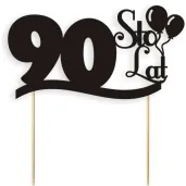topper papierowy urodziny 90 czarna 17 cm