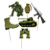 topper papierowy zolnierz z poligonu 6 szt