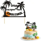 topper papierowy zycie zaczyna sie na emeryturze slonce czarny 16 x 17 cm