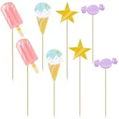 toppery papierowe crazy cake lody i cukierki amscan 8 szt