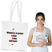 torba eko wiadomo ze jestes calym moim swiatem mama bialy 40x35 cm