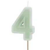 wieczka na tort cyfra 4 zielony partydeco 10 cm