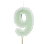 wieczka na tort cyfra 9 zielony partydeco 10 cm