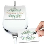 wizytowka z klamerka eukaliptus beauty podziekowanie 10 szt