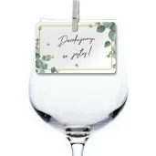 wizytowka z klamerka eukaliptus z hostia podziekowanie 10 szt