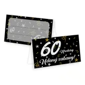 wizytowki na stol winietki dekoracja na 60 urodziny glamour birthday czarny 10 szt