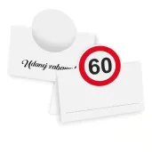 wizytowki na stol winietki dekoracja na 60 urodziny traffic birthday dla gosci 10 szt