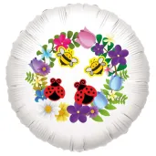 xx balon bialy wiosna i kwiatki