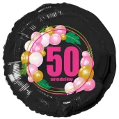 xx balon czarny 50 urodziny roz baloniki