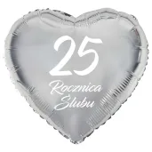 xx balon foliowy serce 25 rocznica slubu srebrny 18 hrt