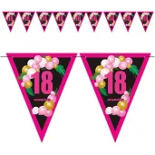 xx baner flagi 18 urodziny roz baloniki