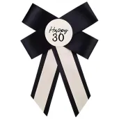 xx kotylion na 30 urodziny kremowo czarny 11x17 cm