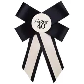 xx kotylion na 40 urodziny kremowo czarny 11x17 cm