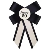 xx kotylion na 60 urodziny kremowo czarny 11x17 cm