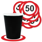 xx podkladki papierowe 50 urodziny traffic birthday 9 5 cm 12 szt