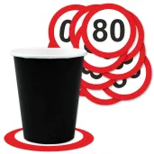 xx podkladki papierowe 80 urodziny traffic birthday 9 5 cm 12 szt