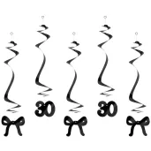 xx swiderki na 30 urodziny z kokardkami 50cm czarne 1 op 5 szt