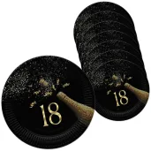 xx talerzyki pap r 227 mm 8 szt nr chlopak cyfry dziewczyna set 18th golden champagne urodz