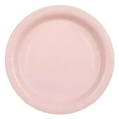 xx talerzyki papierowe jasny rozowy 23cm 1 op 6 szt
