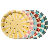 xx talerzyki paski cyrk 18x18 cm mix 1 op 6 szt