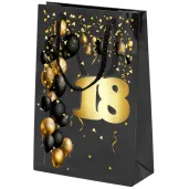xx torebka czarna 18 urodziny czarno zloty mala