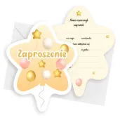 xx zaproszenie gwiazdeczka urodziny baloniki rozowy 10 4x13 2 cm 1 szt