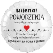 zabawny prezent dla kolegi kolezanki na odejscie z pracy balon foliowy serce imie bialy 18