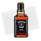 zaproszenia butelka whisky zamykana 55 urodziny 6x14 8 cm 6 szt