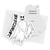 zaproszenia happy halloween duch 10 2x11 5 cm 6 szt
