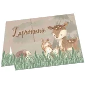zaproszenia lesne zwierzatka congee 6 szt