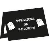 zaproszenia wesoly duszek happy halloween czarny congee 6 szt