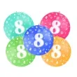 balon 1m urodziny 8 pastel mix 5 szt