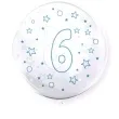 balon cyfra 6 niebieska transparentny tuban 18 orb