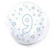 balon cyfra 9 niebieska transparentny tuban 18 orb