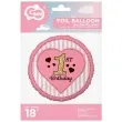 balon foliowy 1 urodziny rozowy godan 18 rnd