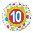 balon foliowy 10 urodziny grochy qualatex 18 rnd