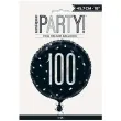 balon foliowy 100 urodziny glitz grochy czarny unique 18 rnd