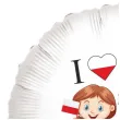 balon foliowy 11 listopada dzieci z flaga bialy 18 rnd