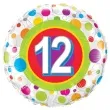 balon foliowy 12 urodziny grochy qualatex 18 rnd