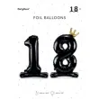 balon foliowy 18 stojaca czarny partydeco 33 dgt