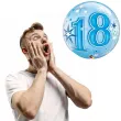 balon foliowy 18 urodziny gwiazdki niebieski qualatex bubbles 22 orb