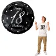 balon foliowy 18th birthday 18 urodziny czarno srebrny godan 18 rnd